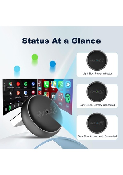 Kablosuz Carplay Ve Android Otomatik Adaptör - Mini Ultra 3 Apple Uyumlu iPhone Ve Android 11+, Usb-a/tip-c Tak Ve Çalıştır, Hızlı Bağlantı, Çevrimiçi Yükseltme İçin Kablosuz Dongle'a Oem Kablolu