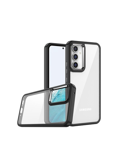 Samsung Uyumlu Galaxy A04s Kılıf Renkli Kenarlı Ve Buton Tasarımlı Arkası Şeffaf Silikon Kapak