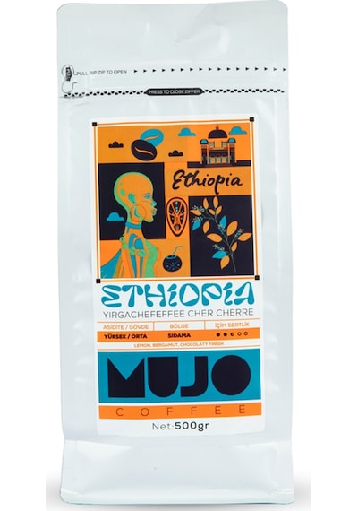 Ethiopia Yirgachefeffe Cher Cherre Çekirdek Kahve-500gr-çekirdek Kahve Çekirdek Kahve