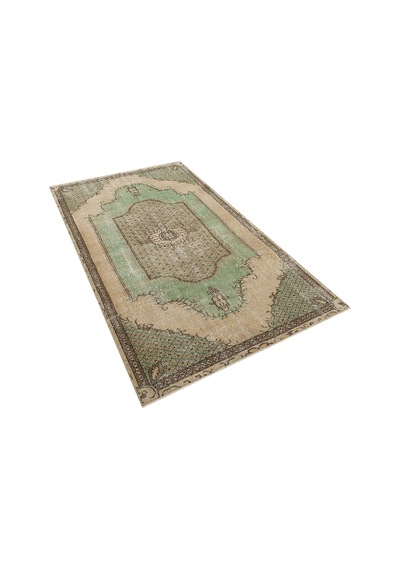 Ilham Verici Vintage El Işlemeli Yün Halısı - 126x236 Cm 9981