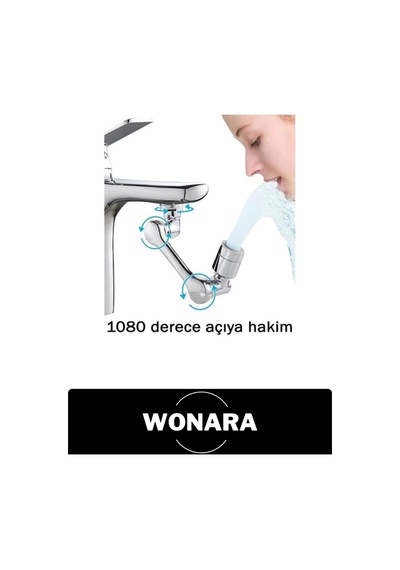Muslukbaşlığı Akrobat Musluk Başlığı 1080 Derece Dönebilen Robotik Kol Perlatör Çift Fonksiyonlu Fı