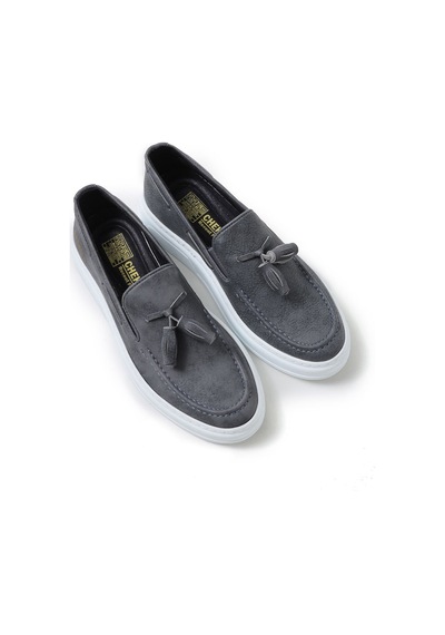 Roof Atelier Erkek Antrasit Püskül Detaylı Loafer Ayakkabı - 127 - Cbt Loafer-x Antrasit
