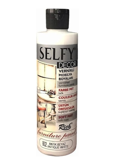 Rich Selfy Decor Vernikli Boya 240 Cc 802 Antik Beyaz