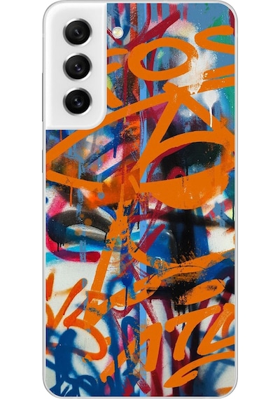 Samsung Galaxy S21 Fe Uyumlu Şeffaf Kılıf Graffiti 2 Tasarımlı
