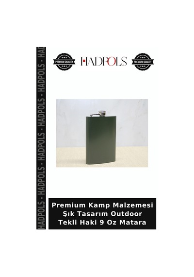 Premium Kamp Malzemesi Şık Tasarım Outdoor Tekli Haki 9 Oz Matara