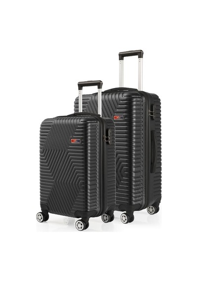 G&d Polo Suitcase Abs Kabin Ve Orta Boy Siyah 2'li Valiz Seti 600.01-set-ok Siyah
