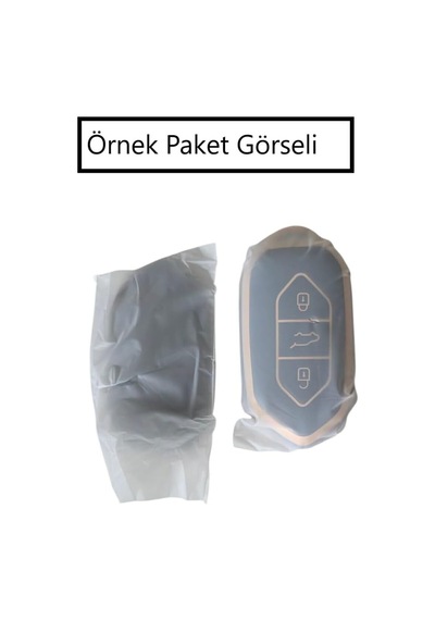 Togg T10x, T10f İle Uyumlu Tpu Anahtar Kılıfı Siyah Gümüş Detaylı Premium Metalik Kapak