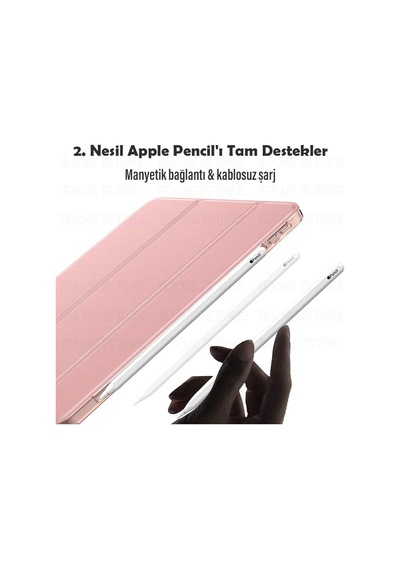 Apple Uyumlu iPad Air 6 11 Inç M2 Çip 2024 Tablet Kılıfı İnce Tasarım Smart Cover Standlı Akıllı Kapak Kılıf