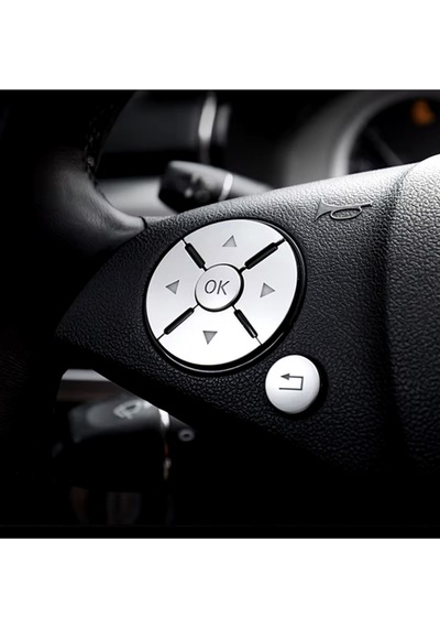 Mercedes C Serisi Direksiyon Tuş Kaplaması Gümüş W204 2008-2010