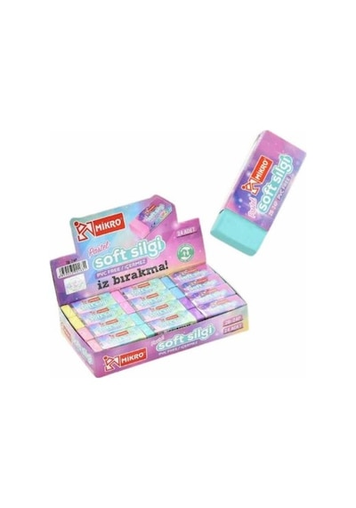 Mikro Silgi Soft Pastel 2B-24P 24 Lü Paket