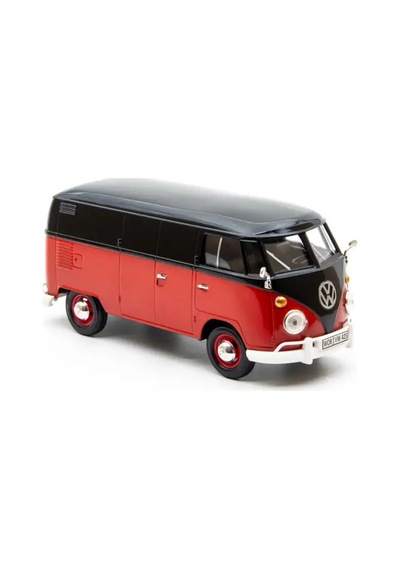 Motormax 1:24 Volkswagen Type 2 T1 Minibüs Model Araba - Kırmızı Siyah Metal Diecast Koleksiyon