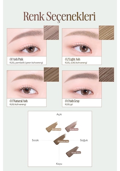 Ultra İnce Fırçalı, Yoğun Pigmentli Kaş Maskarası Kill Brow Slim Ash Browcara 01 Ash Pink Diğer