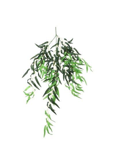 Yapay Çiçek Deposu Sarkan Sarkıt Kumaş Zeytin Yaprağı 100 Cm