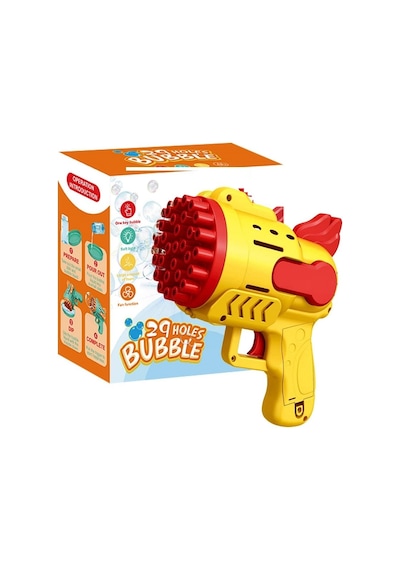Led Light 29 Holes Bubbles Gun 29 Delikli Çoklu Köpük Atan Tabanca Sarı Köpük Tabancası Pilli Tabanca