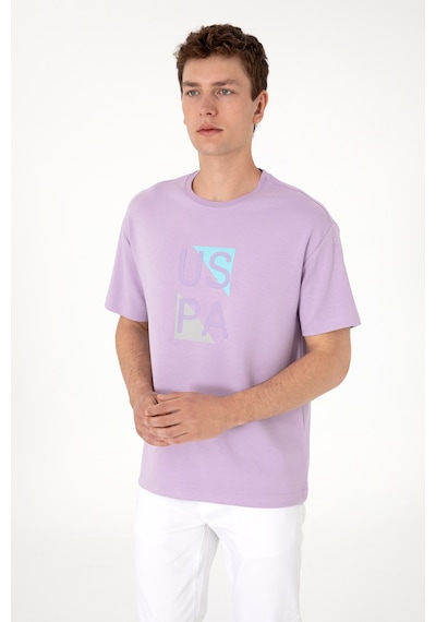 U.S. Polo Assn. Erkek Comfort Fit Lila Bisiklet Yaka Tişört 50299882-VR034
