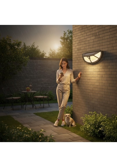 Solar Bahçe Lambası, 102 Led, Hareket Sensörlü, Ip65 Su Geçirmez, Duvar Tipi, Güneş Enerjili Dış Mekan Aydınla