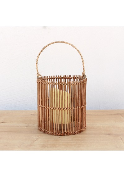 Serra Rattan Orta Boy Mumluk 17x18x 28 X Bej
