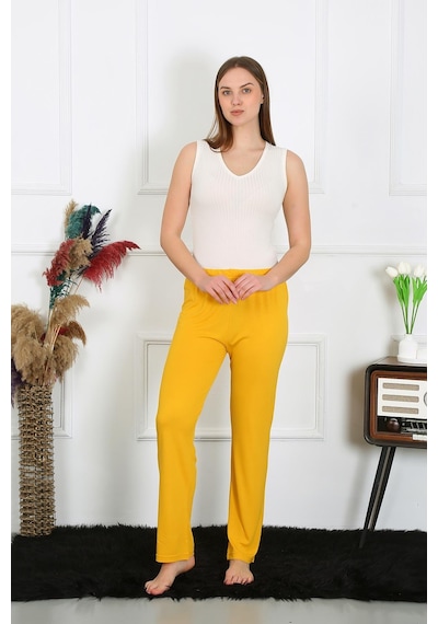 Akbeniz Kadın Pamuk Penye Tek Alt Pijama Sarı 27513-sarı Sarı