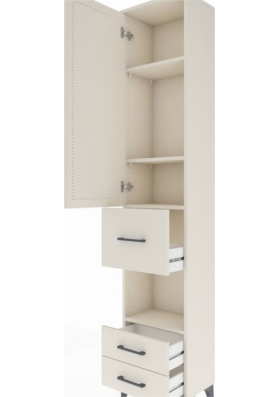 Arges Dolap 4 Raflı 3 Çekmeceli Tek Kapaklı 44x30x221 Aytaşı-... Aytaşı