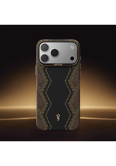 İphone 17 Pro Max Uyumlu Kılıf M-safe Şarj Özellikli Raptic Aramid Skin Scepter Serisi Kapak Siyah
