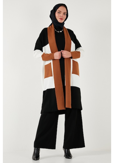 Lela Modest Regular Fit Renk Bloklu Uzun Tesettür Triko Bayan Hırka 4616172 Toprak Lela Modest Regular Fit Renk Bloklu Uzun Tesettür Triko Bayan Hırka 4616172 Toprak
