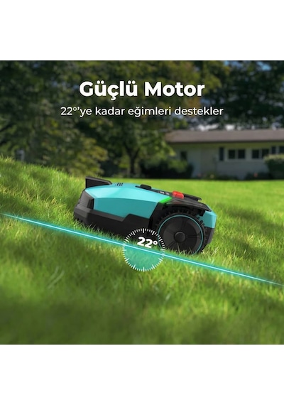 ISEE ROBOT IR500 Çim Biçme Robotu Kablosuz 500m² Büyük Bahçe Sınır Teli Gerektirmeyen Mobil Uygulama AI Kamera Sessiz