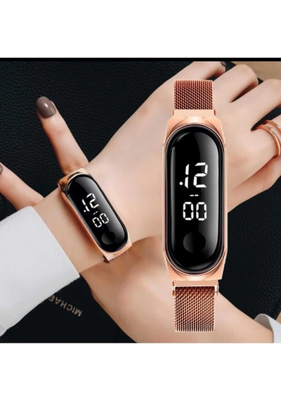 Dokunmatik Ekran Led Su Geçirmez Unisex Kol Saati Rose - 602983872 Çok Renkli