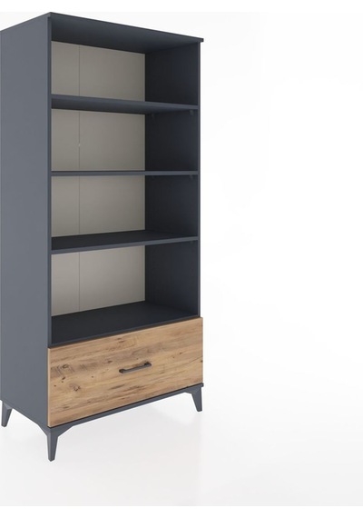 Hyperion Dolap 4 Raflı Tek Çekmeceli 88x44x182 Antrasit-çam Antrasit Hyperion Dolap 4 Raflı Tek Çekmeceli 88x44x182 Antrasit-çam Antrasit