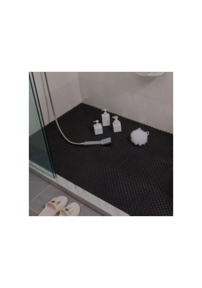 Pvc Kare Paspas 90 X 50 Cm Siyah Banyo Kaymaz Yer Zemin Matı Çok Renkli