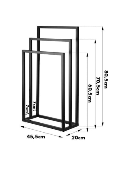 Güvendekoratif Metal Havluluk Siyah