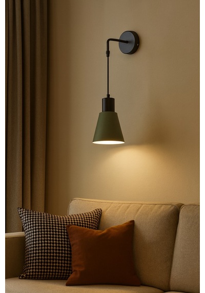 Trend Modern Tasarım Salon - Mutfak - Cafe Metal Yeşil Renk Tekli Aplik Yeşil Yeşil