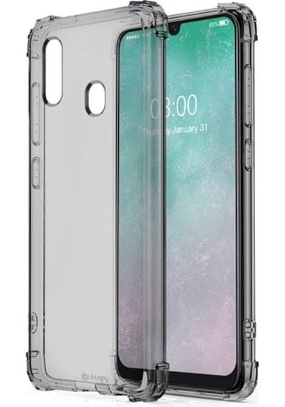 Blogy Galaxy A30 İle Uyumlu Crystal Fit Kılıf Smoke Black Siyah
