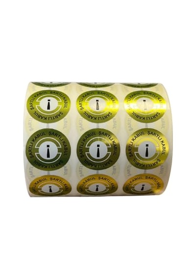 Pp Metalize Kalite Kontrol Şartlı Kabul Etiketi 25mm Çap 2500 Adet Yan Yana 3 Lü 124-Pembe