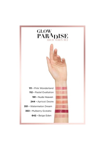 L'Oréal Paris Glow Paradise Balm-in-Lipstick Işıltı Veren Ruj 642 Beige Eden + Mini Paradise Maskara