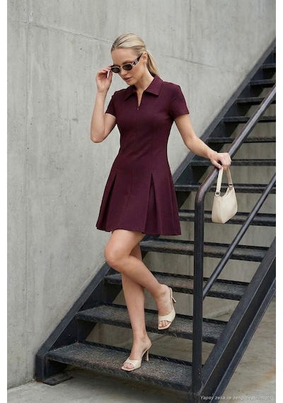 Lela Bayan Elbise 5866659 Bordo Bordo