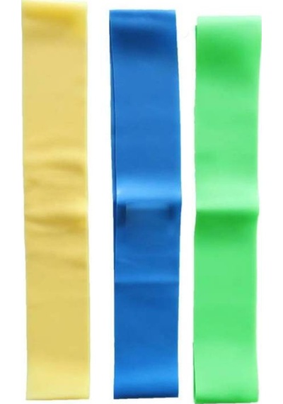 3 Adet Hafif-orta-sert Direnç Pilates Yoga Spor Bandı 285x30x1 Mm - 1,5 Mm - 1,30 Mm Çok Renkli