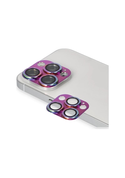 Apple İphone 13 Pro Max Pers Alüminyum Kamera Lens - Rainbow Gökkuşağı