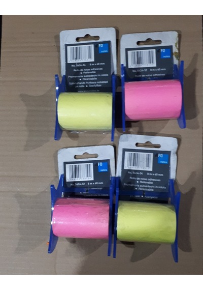 Yapışkanlı Not Kağıdı / Postit 6 Cm X 8 Mt 4 Adetli Rulo Tamamı Yapışkanlı