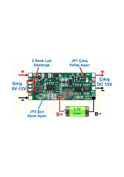 Dc 12v Ups Modül 18650 3.7v Lion Pil Kesintisiz Acil Durum Güç Kaynağı Akü Otomatik Seçim Yük Dvm.101.590