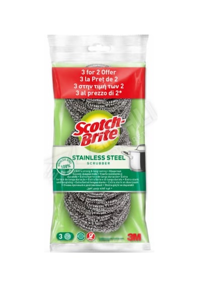 3 Adet Scotch Brite Paslanmaz Çelik Ovma Teli 2+1 Diğer