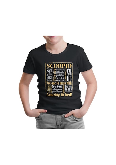 Lord Tshirt Burç - Scorpio Amazing  Siyah Çocuk Tshirt
