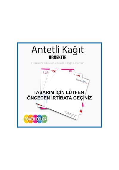 Antetli Kağıt 4 Renk + Tasarım 1000 Adet