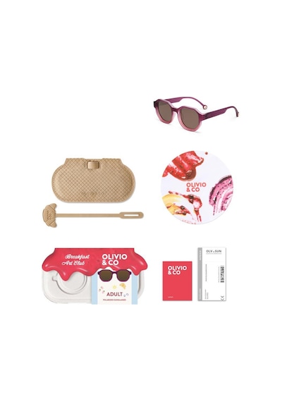 Olivio&co Creative Edition Yetişkin Güneş Gözlüğü - Raspberry Açık Gri