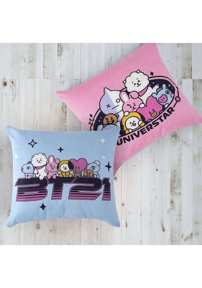 Taç Lisanslı Pamuk Bt21 Kırlent Çok Renkli Tekli