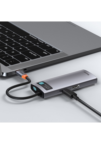 Baseus Metal Gleam 6İn1 Multifonksiyonel Type C Hub Dock Station