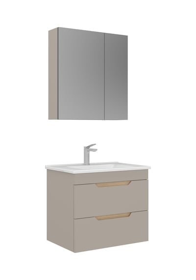 Orka Lena 65 Cm Çöl Beji Çekmeceli Banyo Dolabı Alt Modül Lavabo Çöl Beji