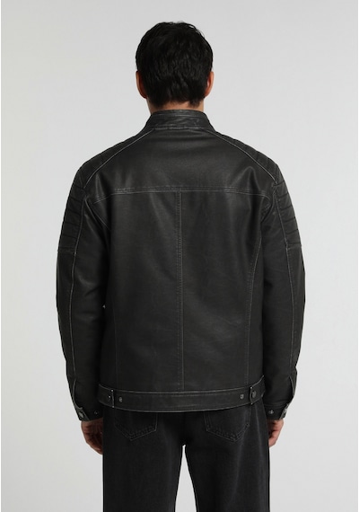 Colin's Colins Slim Fit Dik Yaka Fermuarlı Astarlı Erkek Siyah Mont Pu Cl1082070 Q1.v1 Blk
