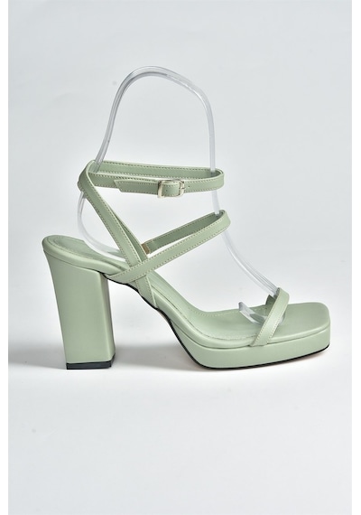 Fox Shoes Yeşil Kalın Topuklu Günlük Kadın Ayakkabı M282462709