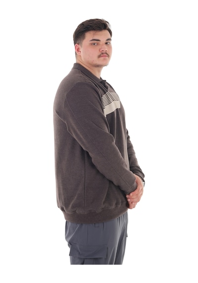 Erkek Battal Beden 158 Kiloya Kadar Uygun Bedenli Geniş Kalıp Baskılı Polo Yaka Selanik Sweat Kahve Erkek Battal Beden 158 Kiloya Kadar Uygun Bedenli Geniş Kalıp Baskılı Polo Yaka Selanik Sweat Kahve