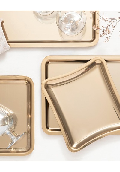 English Home Shiny Metal Sunum Tepsisi Gold Diğer